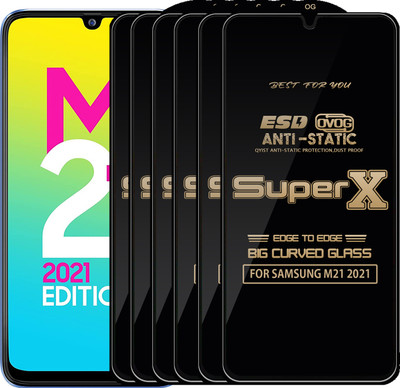 Qyist Edge To Edge Tempered Glass for SAMSUNG M21 2021(Pack of 6)