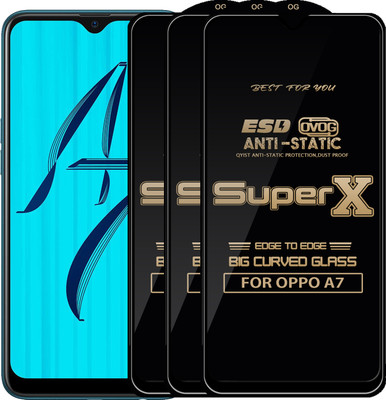 Qyist Edge To Edge Tempered Glass for OPPO A7(Pack of 3)