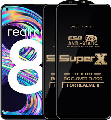 Qyist Edge To Edge Tempered Glass for REALME 8(Pack of 2)
