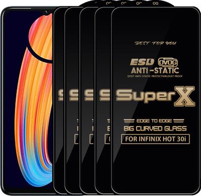 Qyist Edge To Edge Tempered Glass for INFINIX HOT 30i(Pack of 5)
