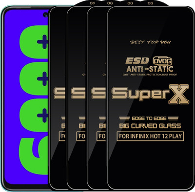 Qyist Edge To Edge Tempered Glass for INFINIX HOT 12 PLAY(Pack of 4)