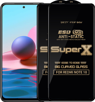 Qyist Edge To Edge Tempered Glass for REDMI NOTE 10(Pack of 2)