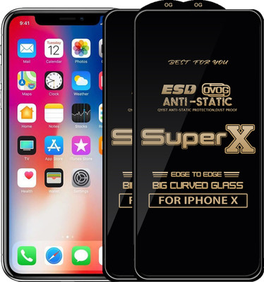 Qyist Edge To Edge Tempered Glass for Apple iPhone X(Pack of 2)