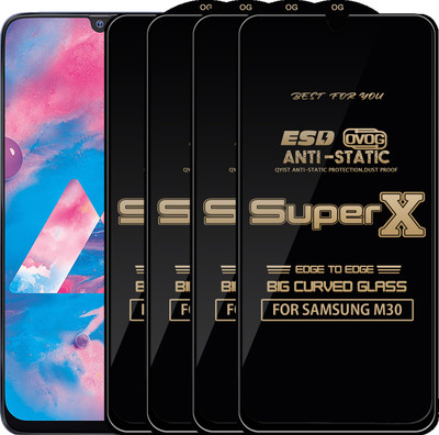 Qyist Edge To Edge Tempered Glass for SAMSUNG M30(Pack of 4)