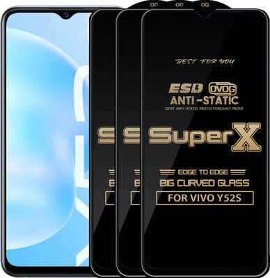 Qyist Edge To Edge Tempered Glass for VIVO Y52S(Pack of 3)