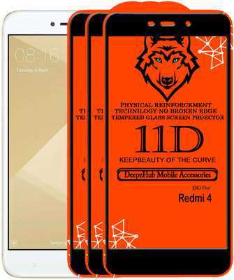 CRodible Edge To Edge Tempered Glass for Mi Redmi 4(Pack of 3)