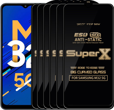 Qyist Edge To Edge Tempered Glass for SAMSUNG M32 5G(Pack of 6)