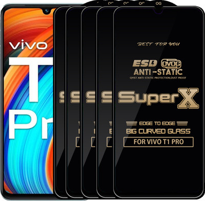 Qyist Edge To Edge Tempered Glass for VIVO T1 PRO(Pack of 5)