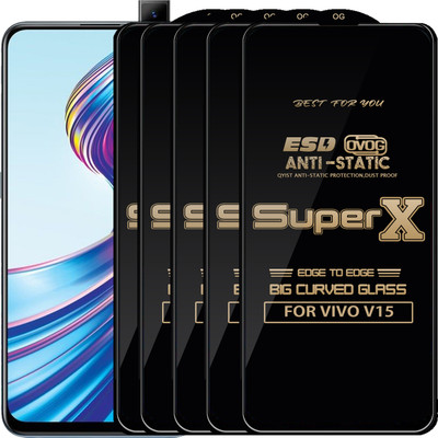 Qyist Edge To Edge Tempered Glass for VIVO V15(Pack of 5)