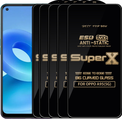 Qyist Edge To Edge Tempered Glass for OPPO A95(5G)(Pack of 5)