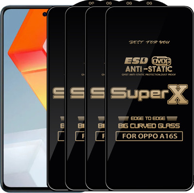 Qyist Edge To Edge Tempered Glass for OPPO A16S(Pack of 4)