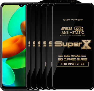 Qyist Edge To Edge Tempered Glass for VIVO Y02A(Pack of 6)