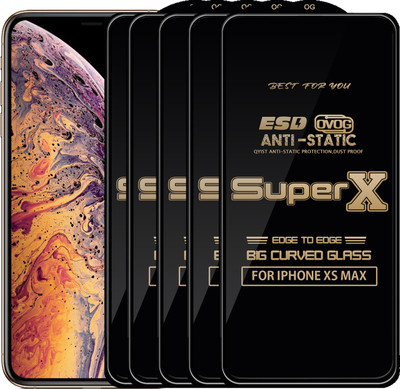 Qyist Edge To Edge Tempered Glass for Apple iPhone XS Max(Pack of 5)