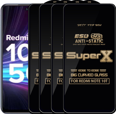 Qyist Edge To Edge Tempered Glass for REDMI NOTE 10T(Pack of 4)