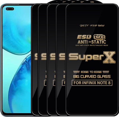 Qyist Edge To Edge Tempered Glass for INFINIX NOTE 8(Pack of 5)