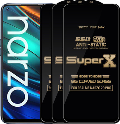 Qyist Edge To Edge Tempered Glass for REALME NARZO 20 PRO(Pack of 3)