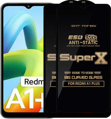 Qyist Edge To Edge Tempered Glass for REDMI A1 PIUS(Pack of 2)
