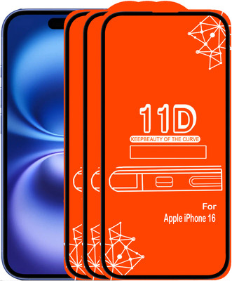 CRodible Edge To Edge Tempered Glass for iPhone 16(Pack of 3)
