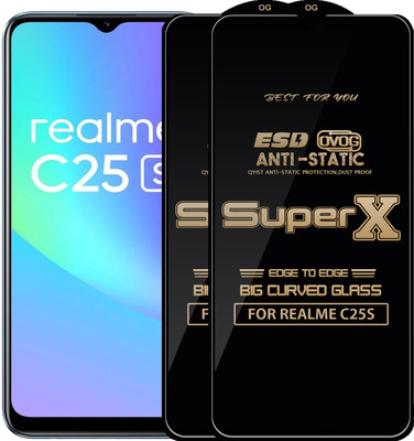 Qyist Edge To Edge Tempered Glass for REALME C25S(Pack of 2)