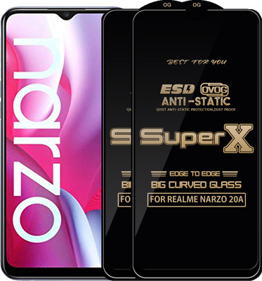Qyist Edge To Edge Tempered Glass for REALME NARZO 20A(Pack of 2)