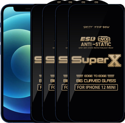 Qyist Edge To Edge Tempered Glass for IPHONE 12 MINI(Pack of 4)