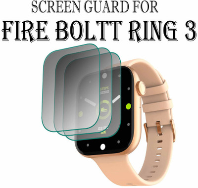 YCHROZE Edge To Edge Tempered Glass for Fire-Boltt Ring 3 1.8 INCH(Pack of 3)