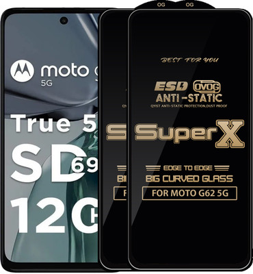 Qyist Edge To Edge Tempered Glass for MOTO G62 5G(Pack of 2)