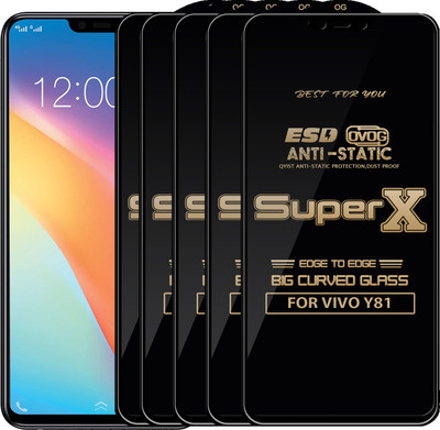 Qyist Edge To Edge Tempered Glass for Vivo Y81(Pack of 5)