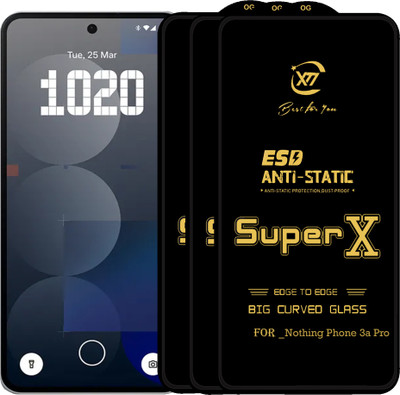 DeepzHub Edge To Edge Tempered Glass for Nothing Phone (3a) Pro(Pack of 3)