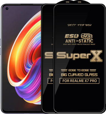 Qyist Edge To Edge Tempered Glass for REALME X7 PRO(Pack of 2)