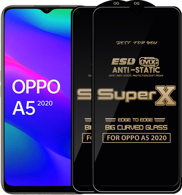Qyist Edge To Edge Tempered Glass for OPPO A5 2020(Pack of 2)