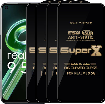 Qyist Edge To Edge Tempered Glass for REALME 9 5G(Pack of 4)