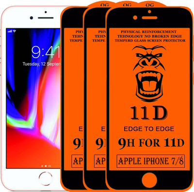 Xester Edge To Edge Tempered Glass for Apple Iphone 8(Pack of 3)