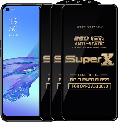Qyist Edge To Edge Tempered Glass for OPPO A53 2020(Pack of 3)