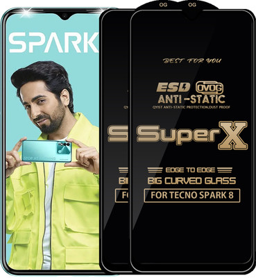 Qyist Edge To Edge Tempered Glass for TECNO SPARK 8(Pack of 2)