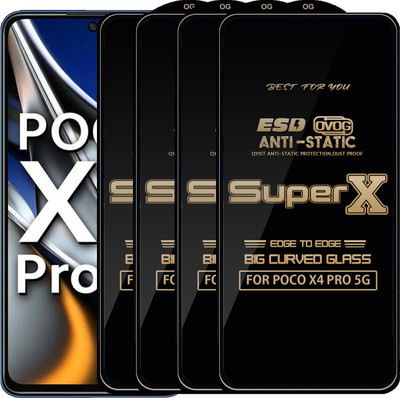 Qyist Edge To Edge Tempered Glass for POCO X4 PRO 5G(Pack of 4)