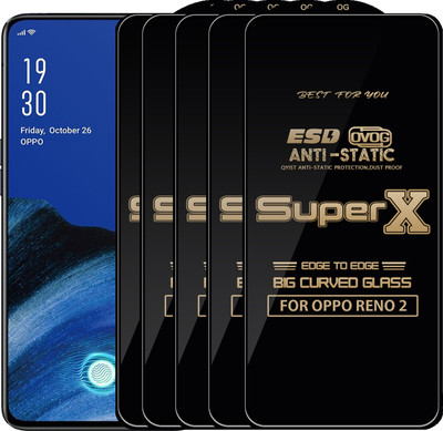 Qyist Edge To Edge Tempered Glass for OPPO Reno 2(Pack of 5)