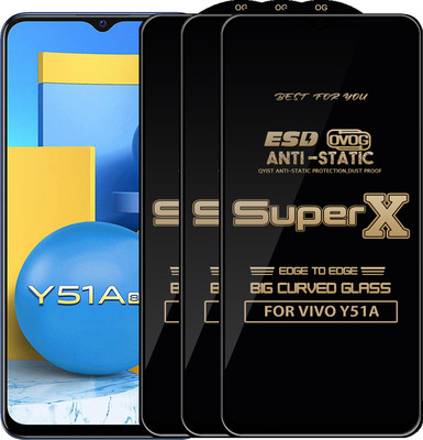 Qyist Edge To Edge Tempered Glass for VIVO Y51A(Pack of 3)