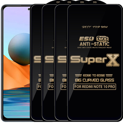 Qyist Edge To Edge Tempered Glass for REDMI NOTE 10 PRO(Pack of 4)