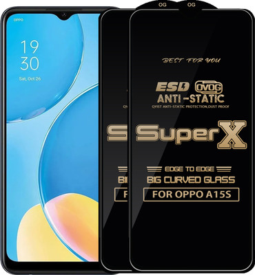 Qyist Edge To Edge Tempered Glass for OPPO A15S(Pack of 2)