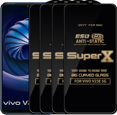 Qyist Edge To Edge Tempered Glass for VIVO V23E 5G(Pack of 4)
