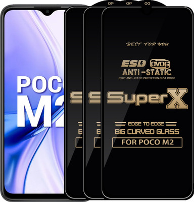 Qyist Edge To Edge Tempered Glass for POCO M2(Pack of 3)