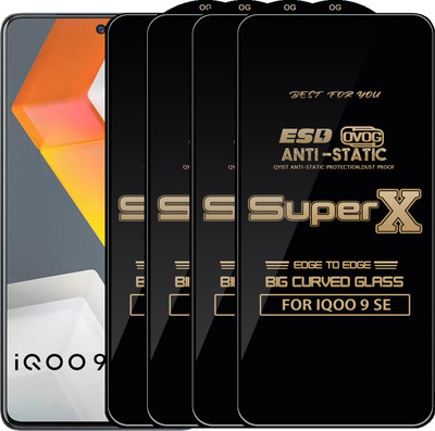 Qyist Edge To Edge Tempered Glass for IQOO 9 SE(Pack of 4)