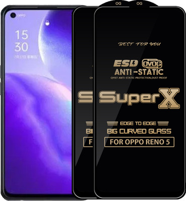 Qyist Edge To Edge Tempered Glass for OPPO RENO 5(Pack of 2)