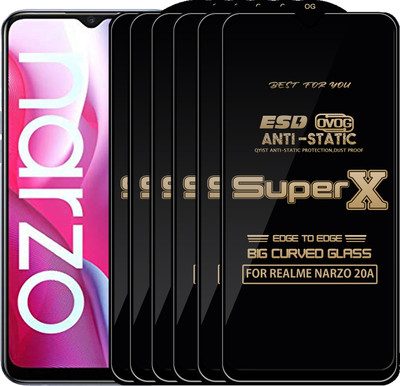 Qyist Edge To Edge Tempered Glass for REALME NARZO 20A(Pack of 6)