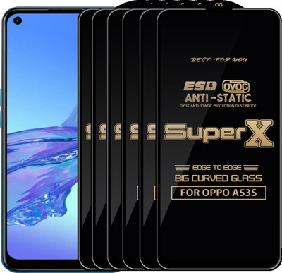 Qyist Edge To Edge Tempered Glass for OPPO A53S(Pack of 6)