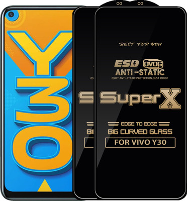 Qyist Edge To Edge Tempered Glass for VIVO Y30(Pack of 2)