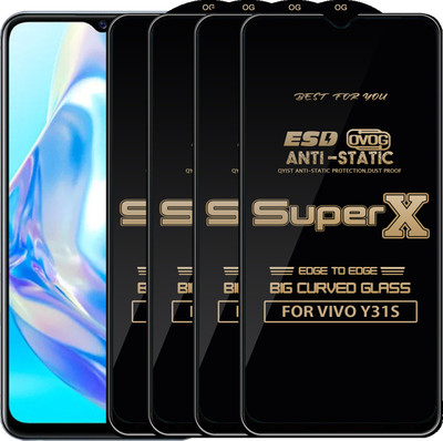 Qyist Edge To Edge Tempered Glass for VIVO Y31S(Pack of 4)