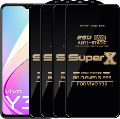 Qyist Edge To Edge Tempered Glass for VIVO Y36(Pack of 4)