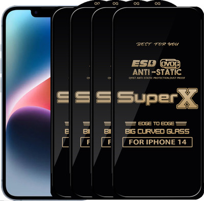 Qyist Edge To Edge Tempered Glass for IPHONE 14(Pack of 4)